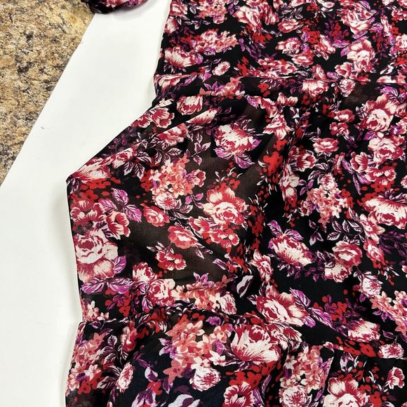 Isabel Maternity by Ingrid & Isabel Belted Floral Print Chiffon Maxi Dress S - Picture 12 of 15